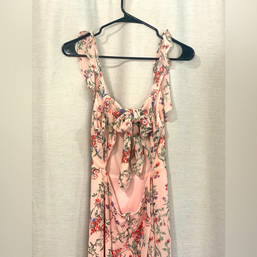 Sheer floral long dress